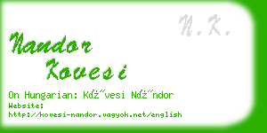 nandor kovesi business card